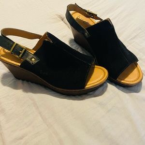 Black suede sandals